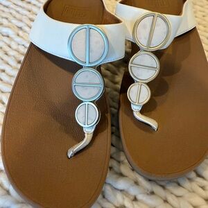 Fitflop White and Tan Sandals